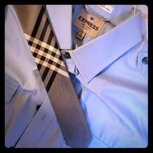 Express fitted LARGE military style dress shirt.